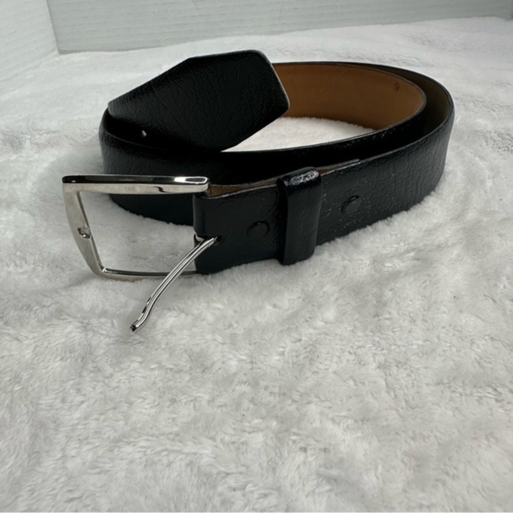 Tex Tan Leather Belt Cowhide Split Cowhide Lined Black 2071M Vtg Size 34 western